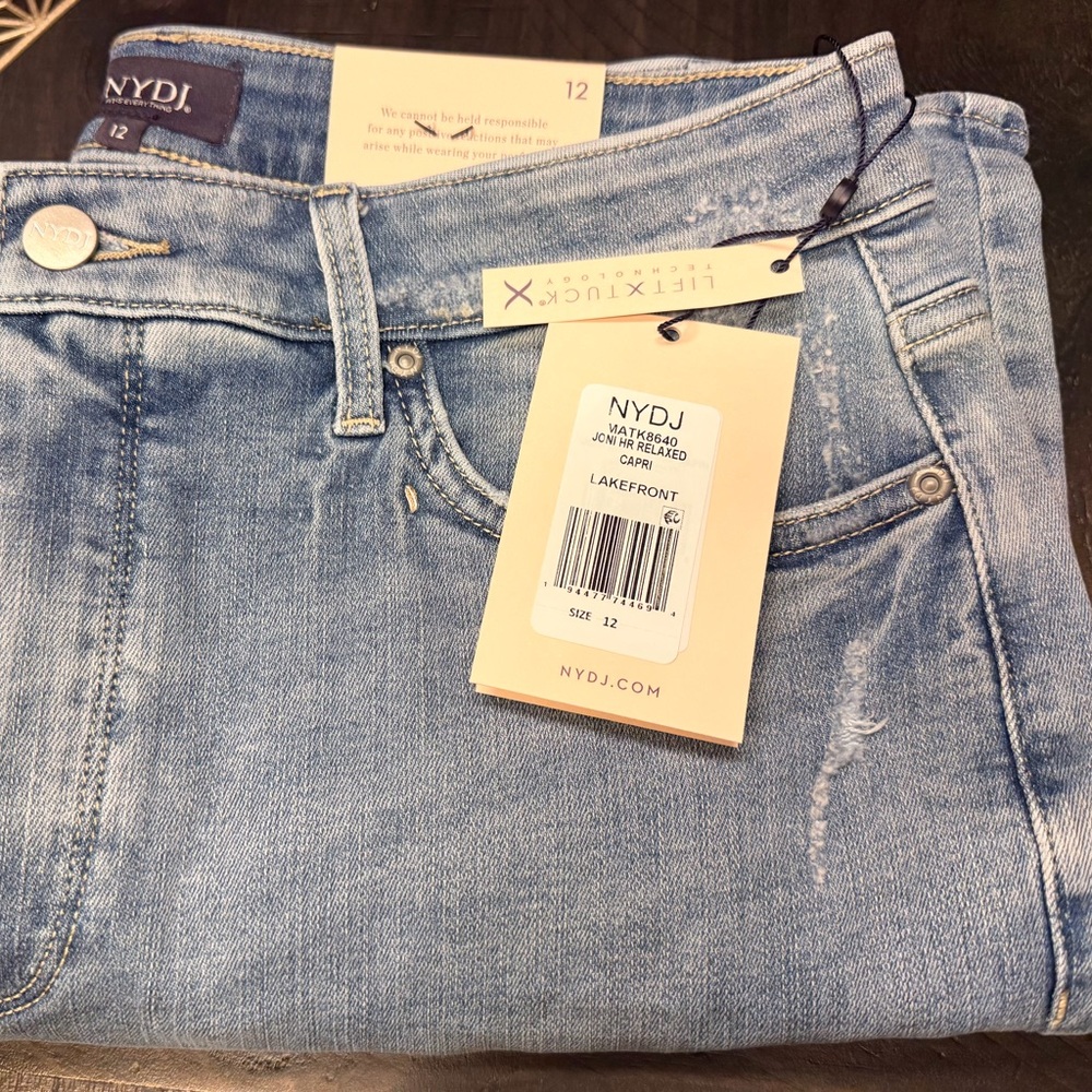 NYDJ Light Wash Blue Relaxed Jean Capris - Lakefront Style